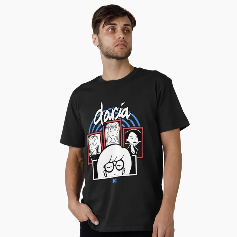 0331 Retro Sick sad world Daria tv show Gift t shirt 90s Nostalgia cartoon MTV Graphic Clothes 100% cotton Y2K clothing