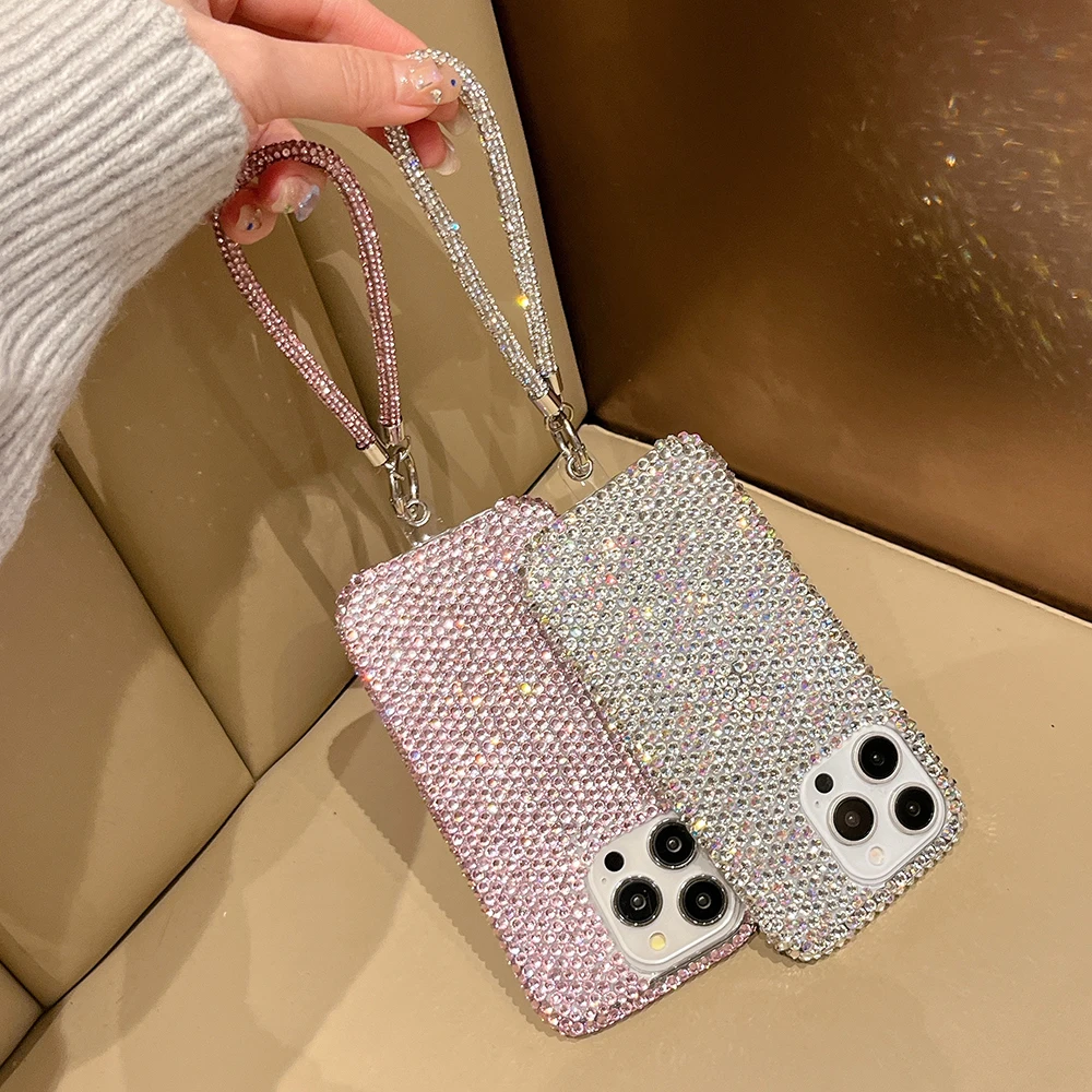Niedliche Glitzer-Bling-Diamant-Kristall-Handyhüllen für iPhone 16 15 14 13 12 17 18 Pro Max 16 Plus 11 Air Stoßfeste Rückseiten-Abdeckung – Detail 4
