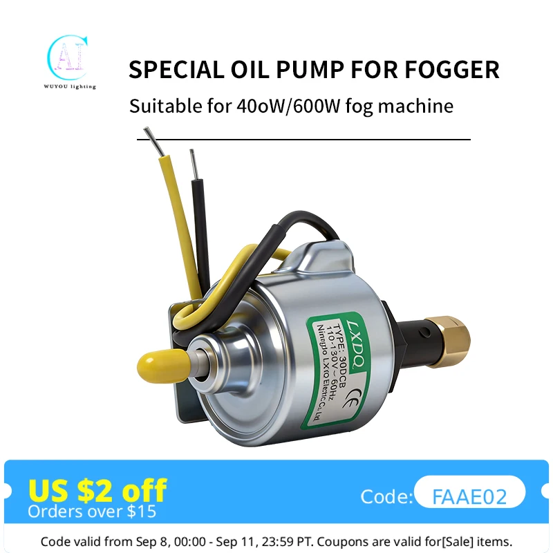 18W 30DCB Fog Machine Oil Pump 220V-240V AC Power Pump Parts 400W 600W 900W Fog Smoke Machine Oil Pump Stage Party