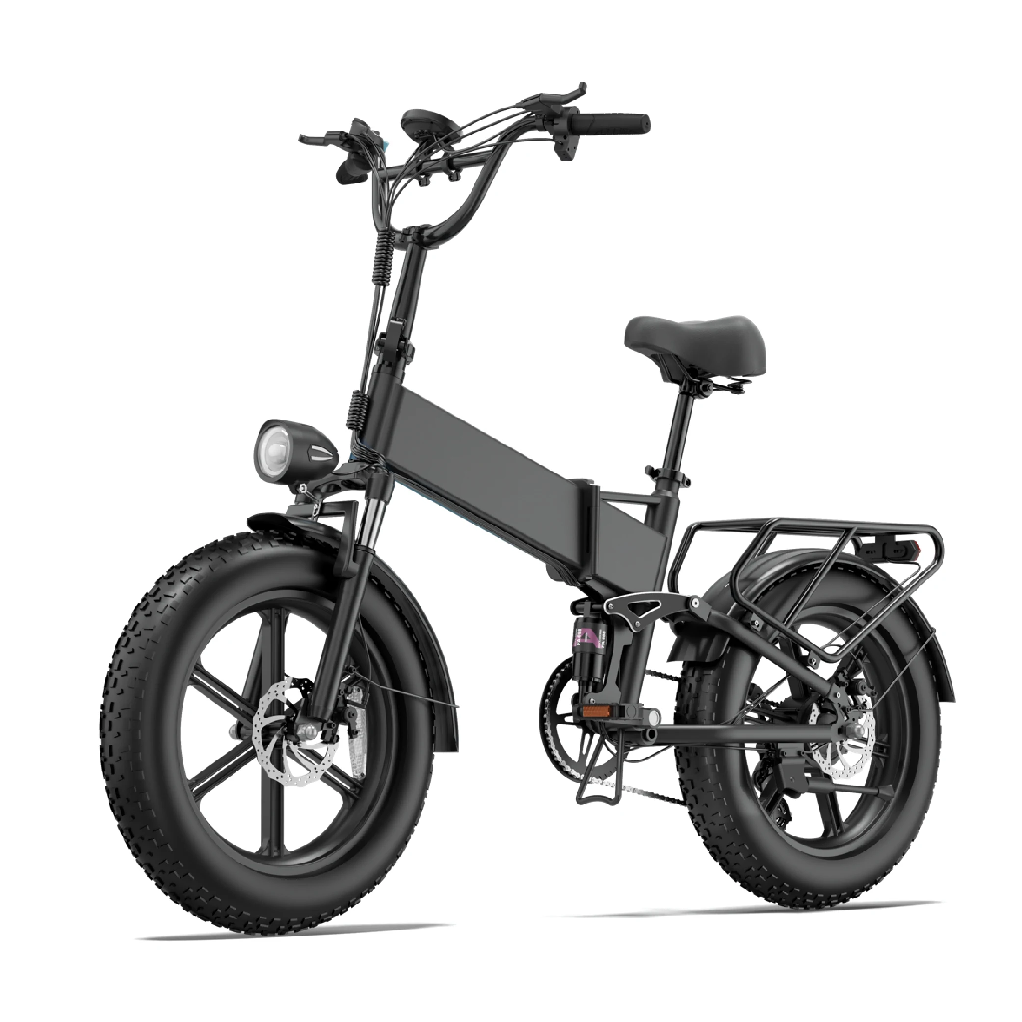 Vélo électrique pliable URLIFE T5 à pneus larges, moteur 750W, batterie 48V 13Ah, pneus 20"×4.0", frein à disque 7 vitesses, vélo électrique pour adultes