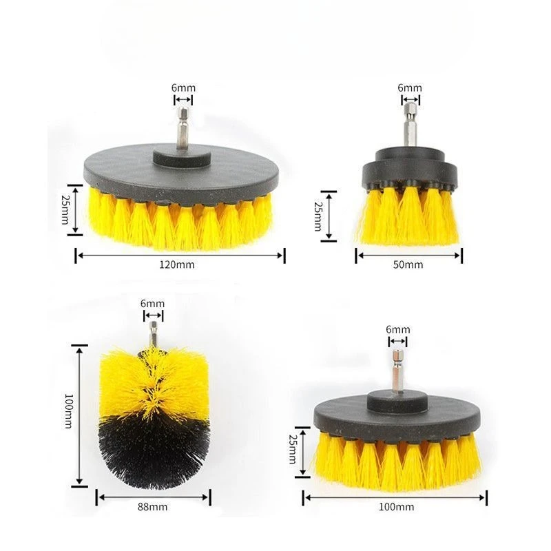Electric Scrubber Drill Brush Kit for Power Drills - Carpet Glass Car Tire Cleaner with Nylon Bristles 2 3.5 4 5 Inch