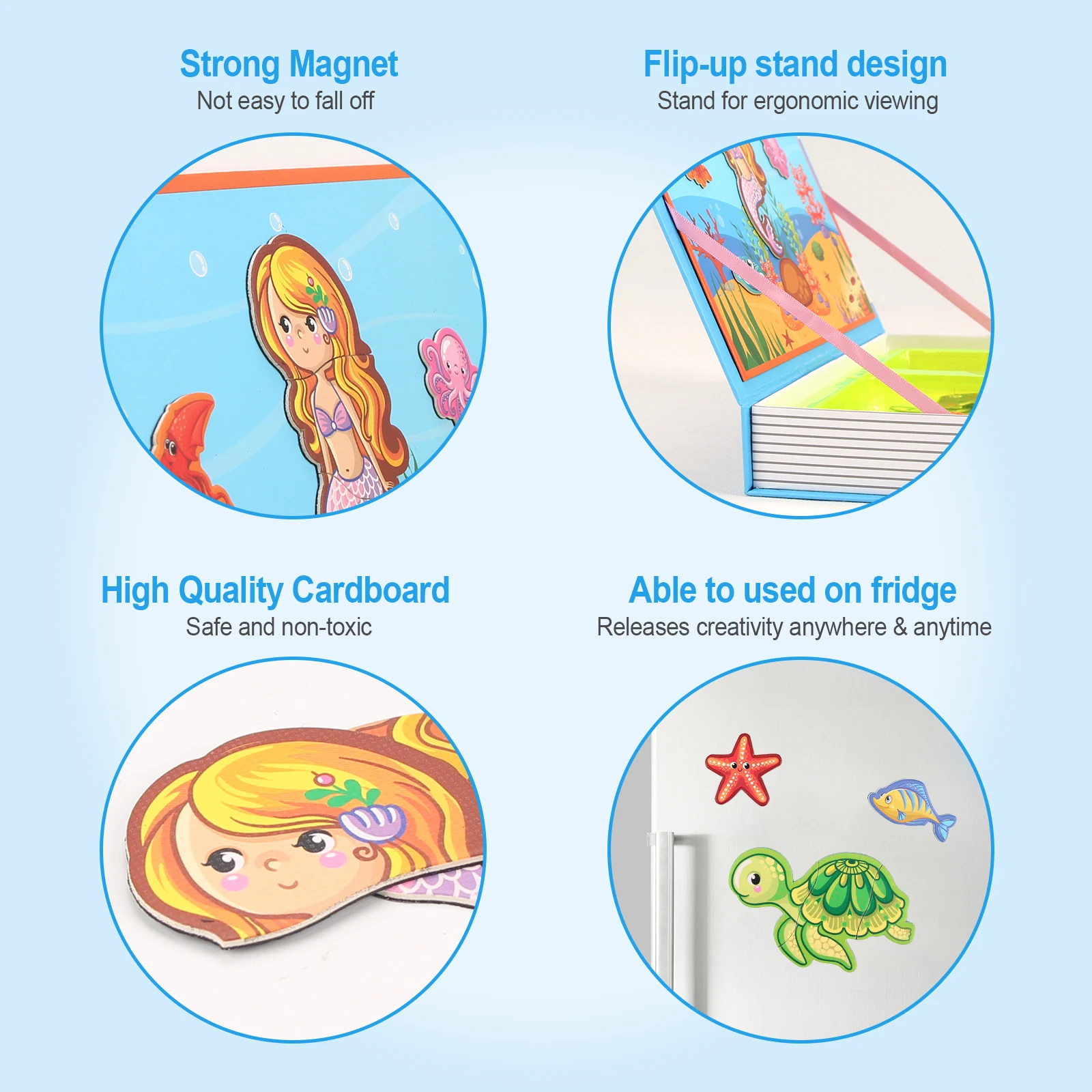 어린이 지능형 3D 퍼즐 장난감 자석 퍼즐 책 두뇌 훈련 게임 교육용 몬테소리 장난감 어린이 선물 크리스마스 장난감