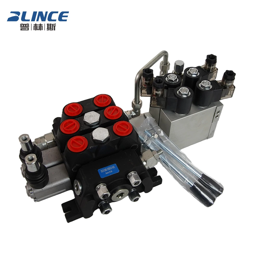 Hydraulic Controller Solenoid  Distributor Pilot Operated 1 2 3 Lever Way Joystick Hydraulic Control Valve with  Remote