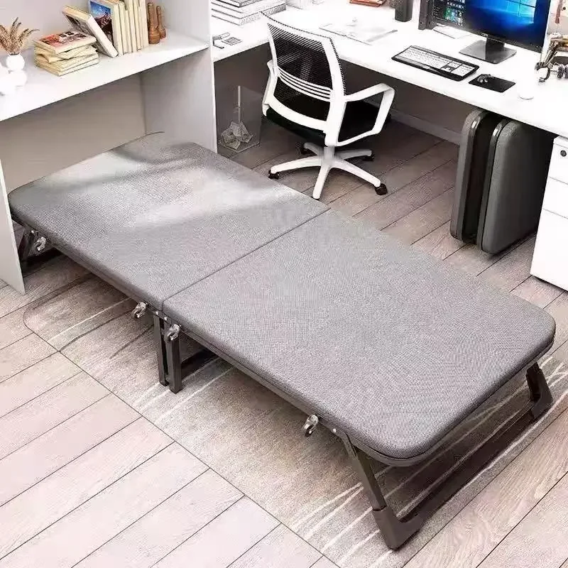Multi-functional Durable Single lunch break folding bed Portable office nap bed Foldable home hospital escort bed with wheels