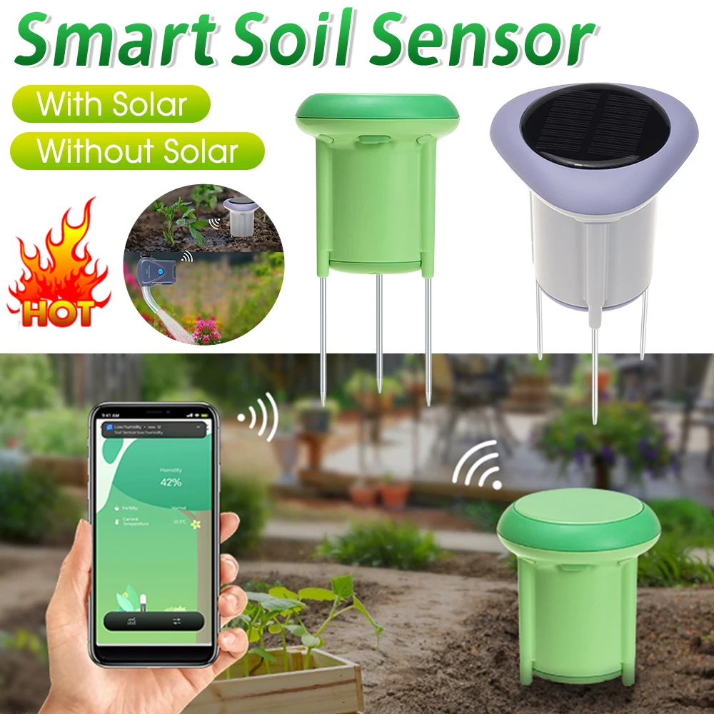 Tuya Smart Life Zigbee مستشعر رطوبة التربة كاشف درجة الحرارة والرطوبة App مراقب في الوقت الحقيقي IP66 مقاوم للماء لحديقة الحديقة