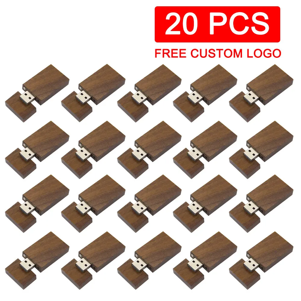 

20pcs/lot 4GB 8GB 16GB 32GB 64GB 128GB Customised Logo Wooden Pen Drive USB 2.0 Flash Drive Memory Stick Photography Gift