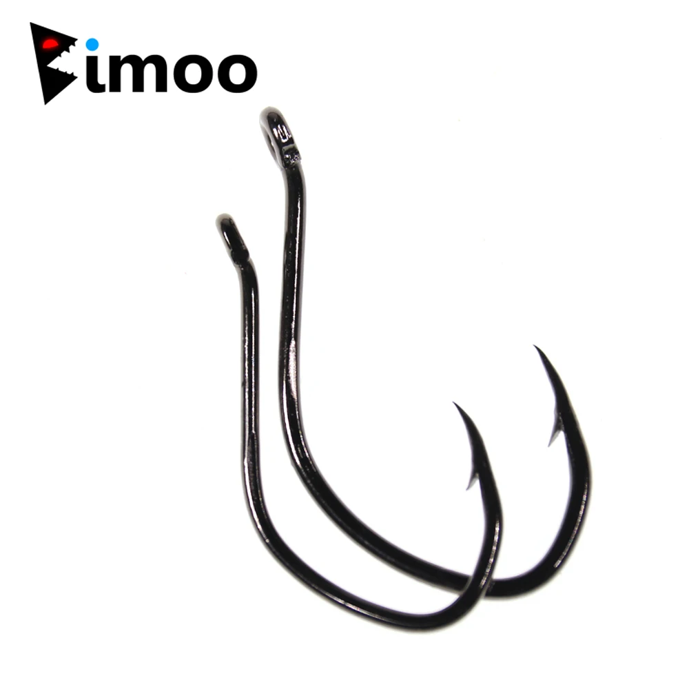 Bimoo 100Pcs 6 8 1/0 2/0 3/04/0 6/0 8/0 Black nickle High Carbon Steel Catfish hook Barbed Sea Fishing Hooks