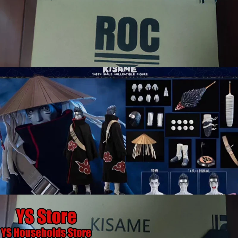 

RocketToys ROC-007 1/6 Anime Naruto Kisame Cloth Action Figure Mini Print Long Robe Decor 12" Male Soldier Doll Collection