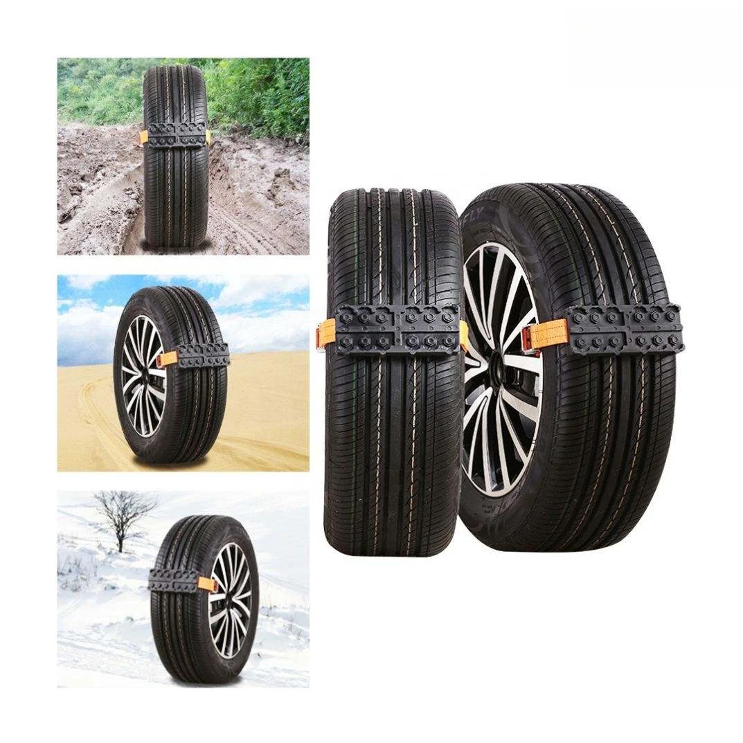 1/2/4PCS Durable PU Anti-Skid Snow Chains Car Tire Traction Blocks Emergency Snow Mud Sand Tyre Chain Straps For Snow Mud Ice