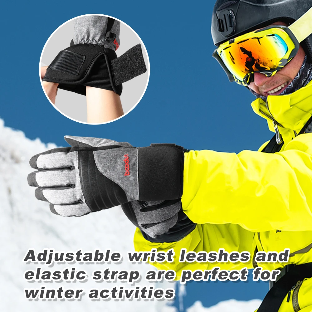 Men Ski Gloves  Thermal Winter Mittens Bicycle Hunting Snowboard Skiing Road Bike Fleece Waterproof Warm Snow Glove Unisex