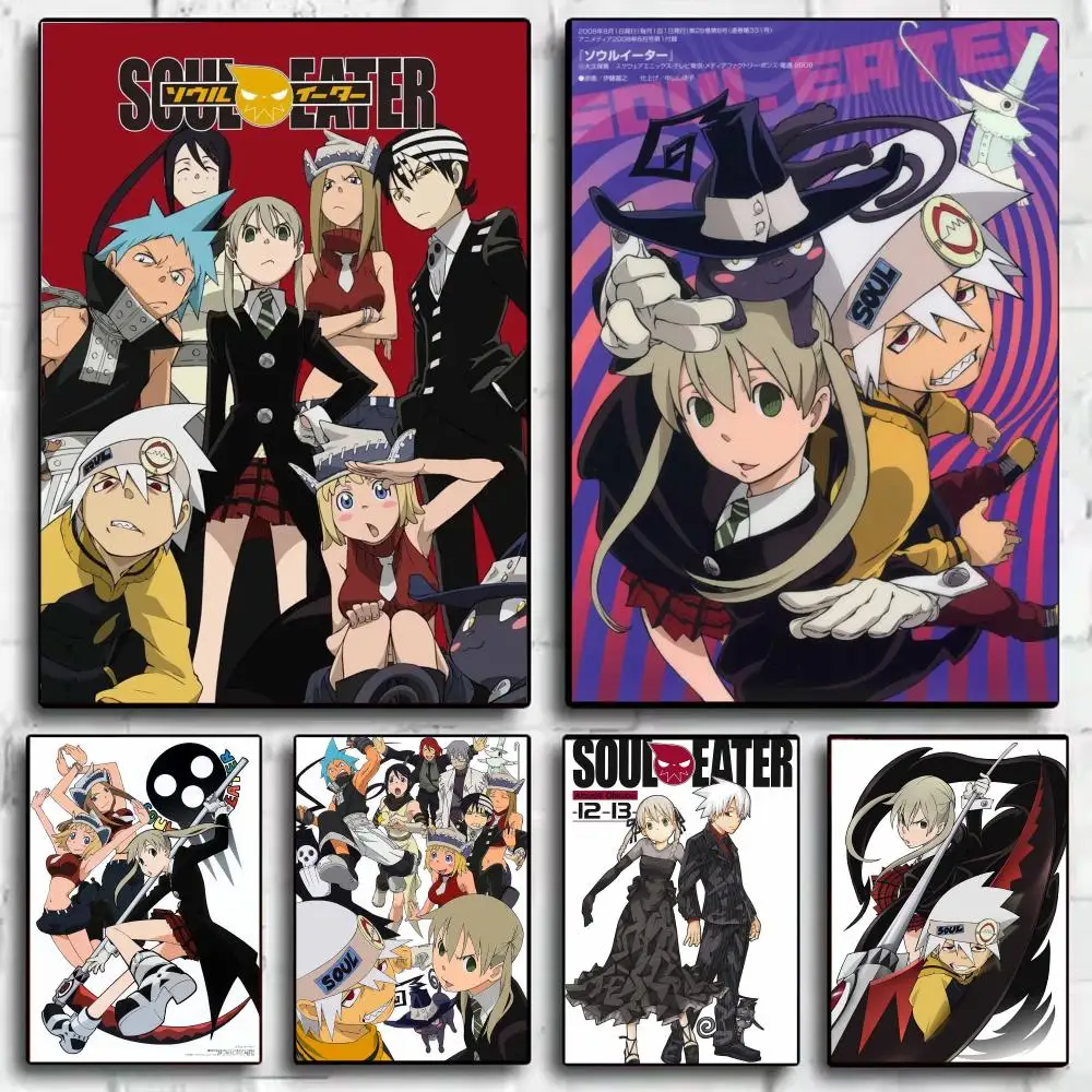 Dark Fantasy Anime S-Soul Eater Poster Wall Art Print Poster for Bedroom Living Room Home Decor Gift Artwork