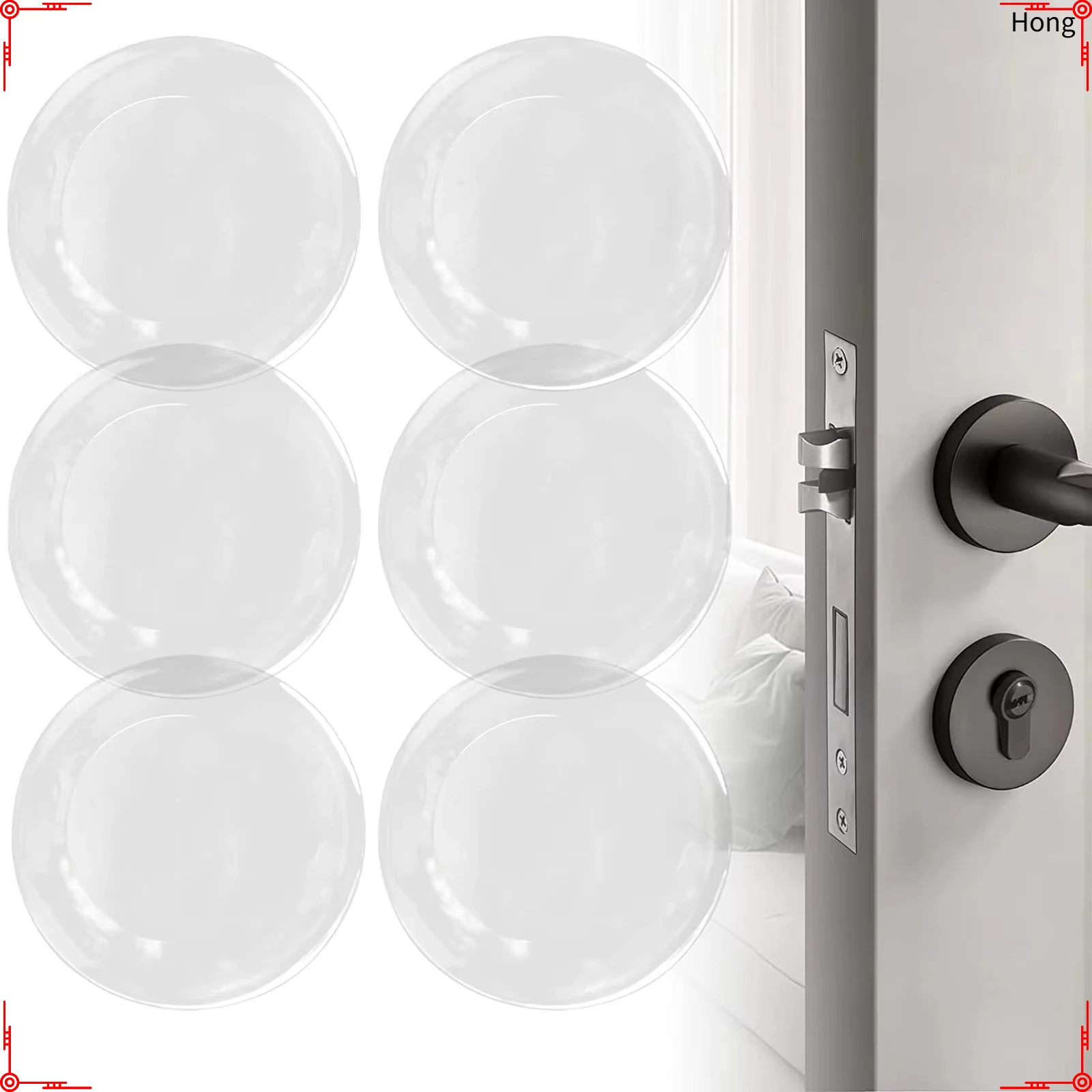 1/6/10 Pcs Clear Door Stopper Silicone Pad Self-Adhesive Residue-free Wall Protector for Handles Clear Silicone Pad Door Stops