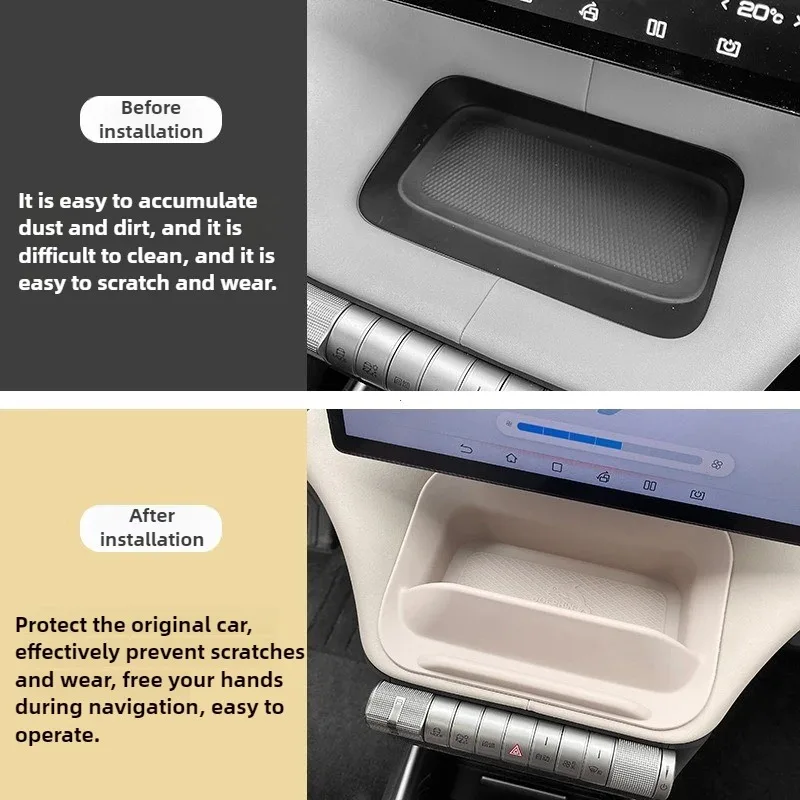 Für BYD Dolphin Auto-Aufbewahrungsbox unter dem Bildschirm, wasserdicht, kratzfest, auf der Armlehne, spezielle Auto-Innenraum-Aufbewahrungsbox – Detail 1