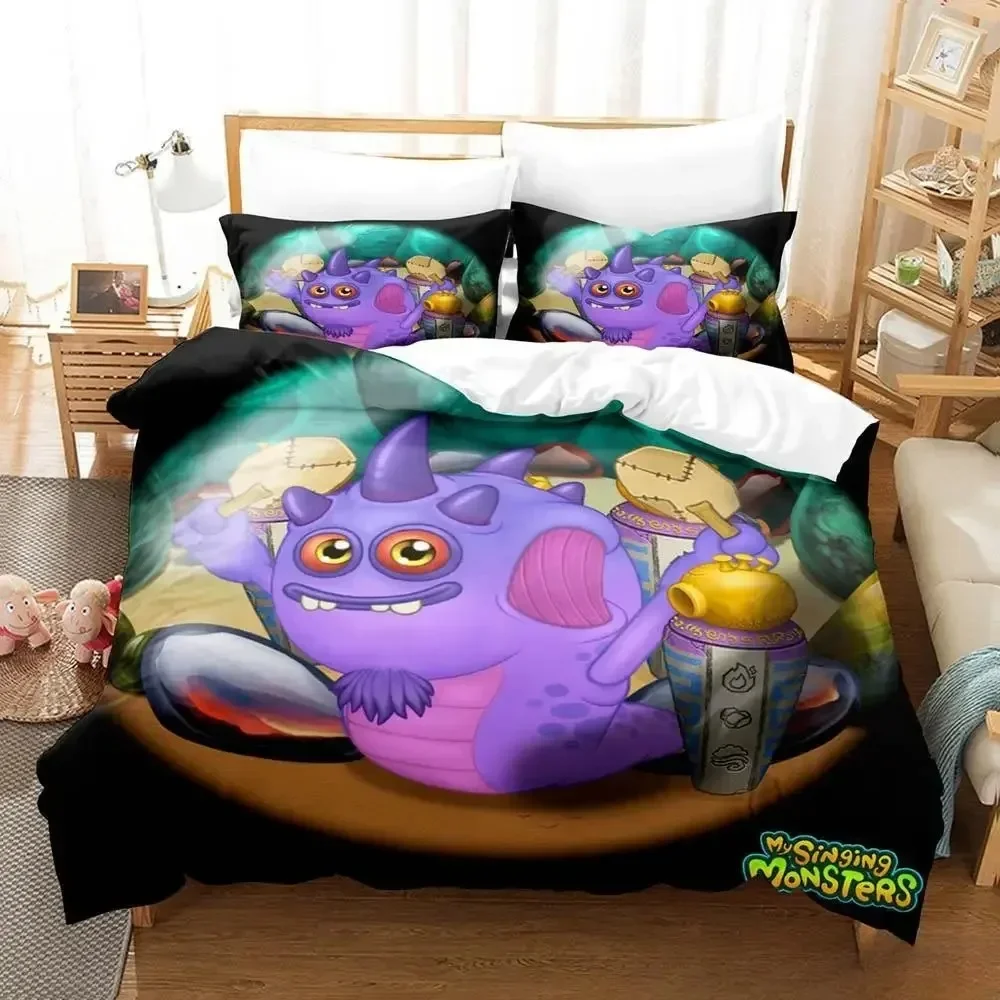 Set tempat tidur Game My Singing monster Single Twin penuh Ukuran Queen King Set tempat tidur anak-anak Dewasa kamar tidur selimut penutup Set tekstil rumah