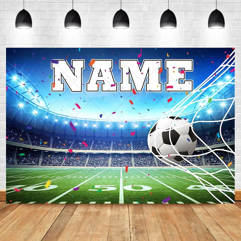 Soccer Field Backdrop Custom Child Birthday Party Decor Banner Football Sport Theme Portrait Photography Background Photo Studio