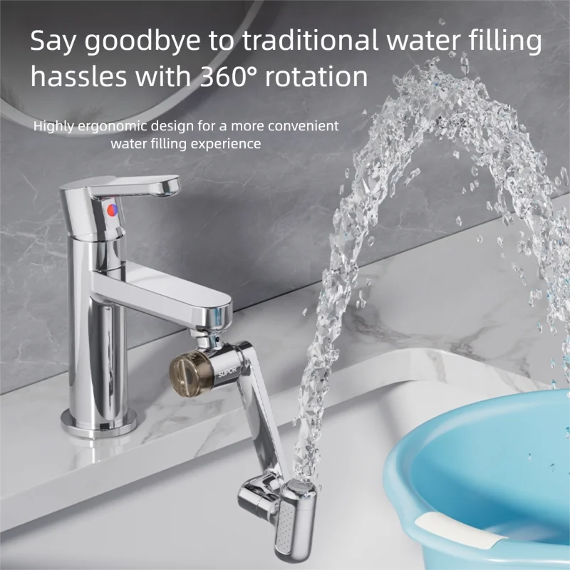 

Фильтр-кран, четырехрежимный 3D-механический рычаг, универсальный смеситель для кухни, ванной комнаты и балкона, вращение на 1080 градусов, насадка с защитой от брызг