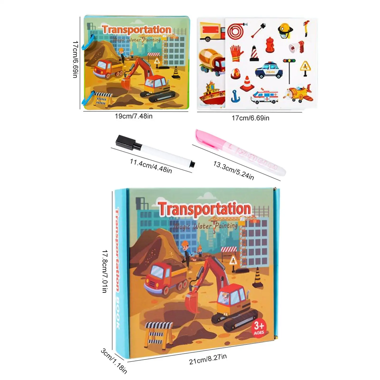 Książka do rysowania akwarelami, interaktywna zabawka, bezpieczna, książka z farbami akwarelowymi dla rodziny, dziecka, rodzica, chłopca, dziewczynki, do domu, szkoły.