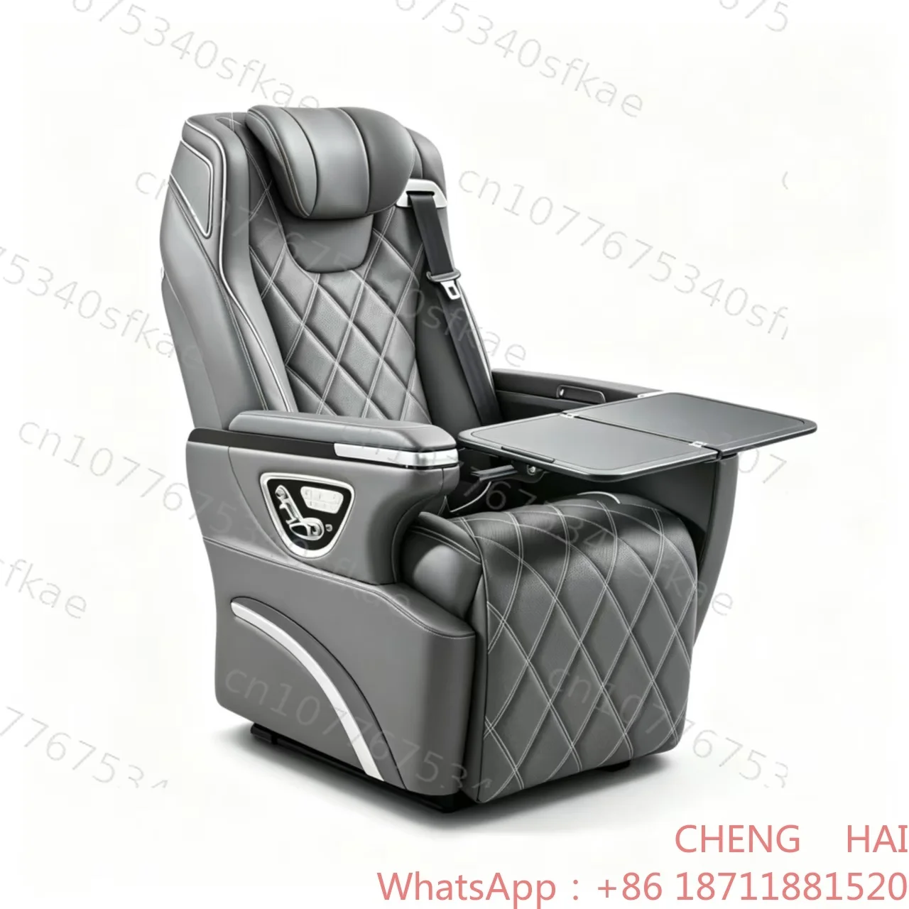 Customized CHENG HAI MPVModificationAviationSeatGrayNappaLeatherWithArmrestTableHeatingVentilationMassageForVanUpgrade