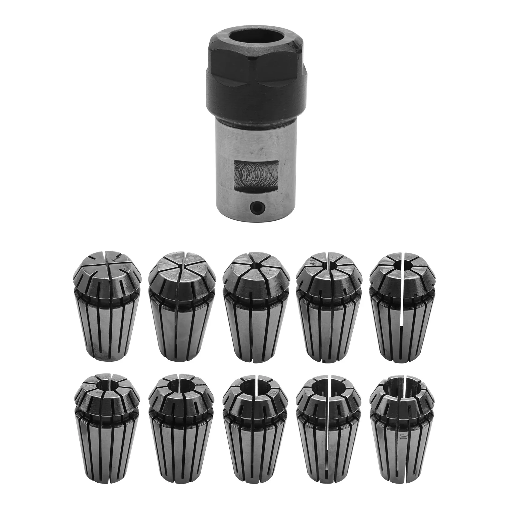 10Pcs Er16 Spring Collet + Motor Shaft 8Mm Extension Rod Holder Cnc Milling Lathe Tool Engraving Machine