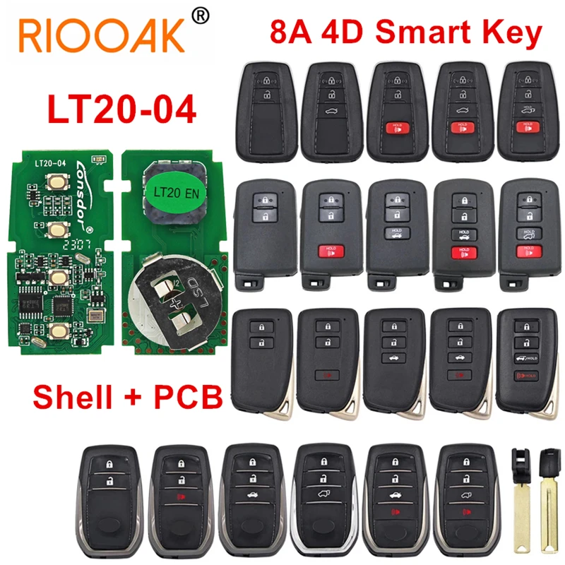 

Lonsdor LT20-04 8A 4D Universal Smart Remote Key for KH100+ K518 K518ISE Support Board 0020/2110/7930/0010 for Toyota Lexus