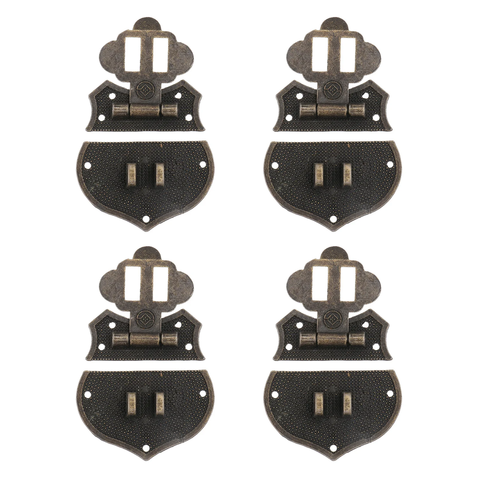 

4Pcs Wooden Box Buckles Retro Lock Buckle Zinc Alloy Vintage Jewelry Gift Case Lock Decorative Hook Earring Case Buckle