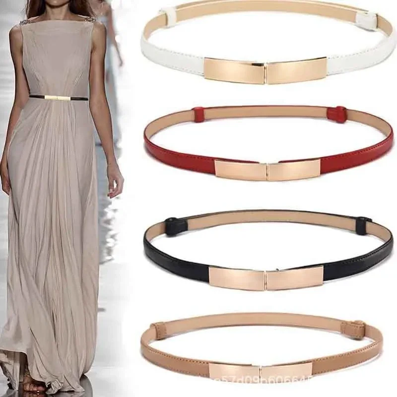 New Women's PU Leather Belt Adjustable Korean Versatile Dress Sweater Decoration Small Belt Women's Belt Designer Belt