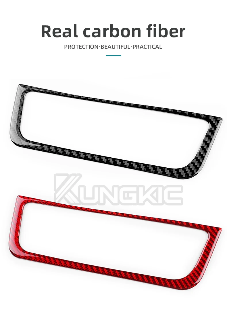 Echter, weicher Carbonfaser-Aufkleber für Seat Ibiza 6j 2009 2010 2011 2012 2013 2014 LHD RHD Auto Mittelkonsole AC-Rahmenverkleidung – Detail 2