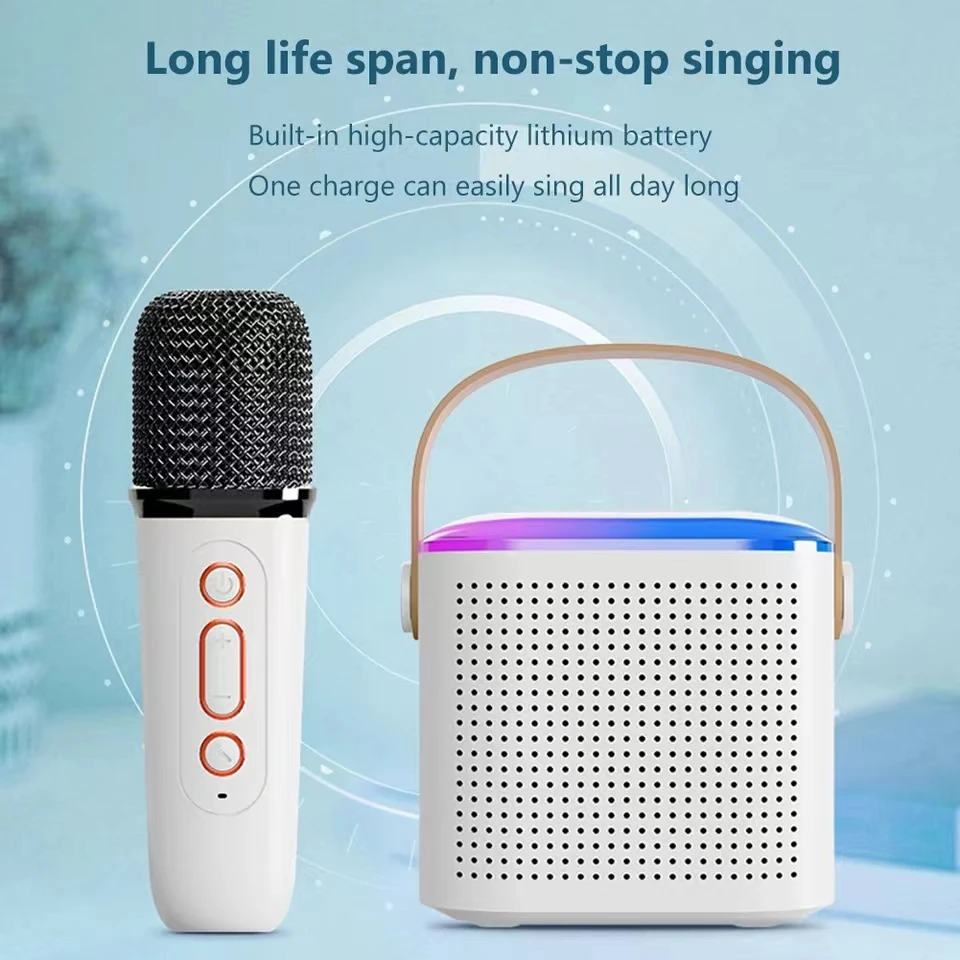 NEWMSNR Macchina per karaoke domestica per adulti e bambini Subwoofer Sistema di altoparlanti Bluetooth portatile con lettore musicale con microfono wireless 2025