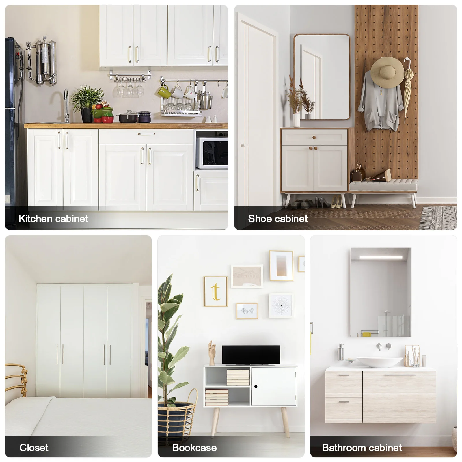 

1Set Self Closing Overlay Cabinet Hinges Cold Rolled Steel Soft Close Kitchen Cabinet Door Hinges Hidden Rust Resistant