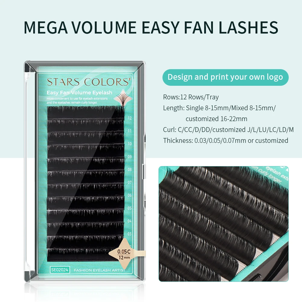 Nieuwe Collectie DIY Plat Haar Valse Wimpers 8-15 MM W Vorm Mega Volume Gemakkelijk Fan Wimpers Vrouwen bruiloft Beauty Makeup Tools