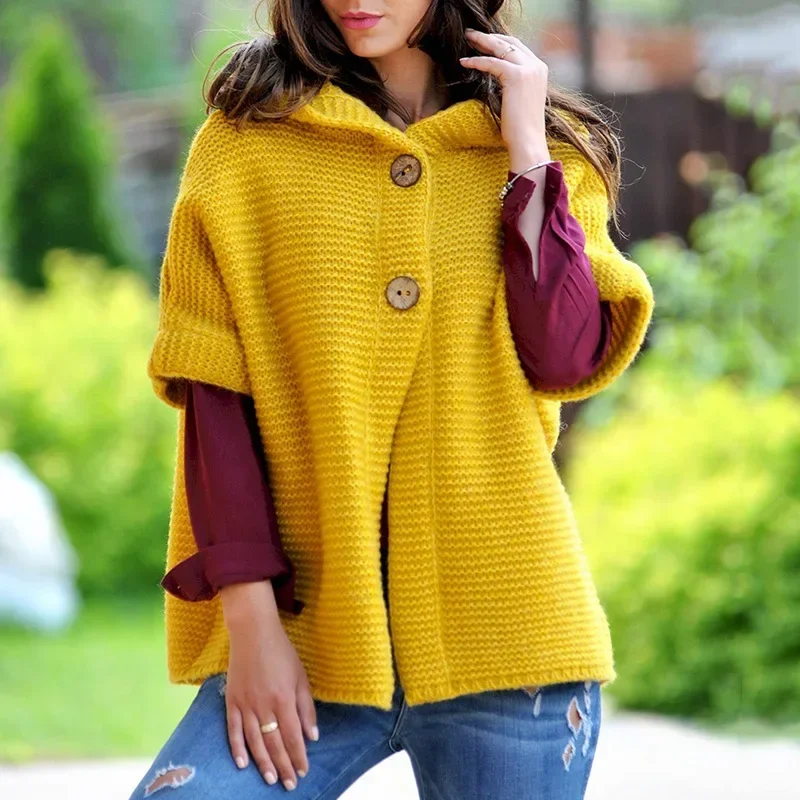 

Sweater Women's 2023 Autumn/Winter Loose Knitted Hooded Cardigan Women