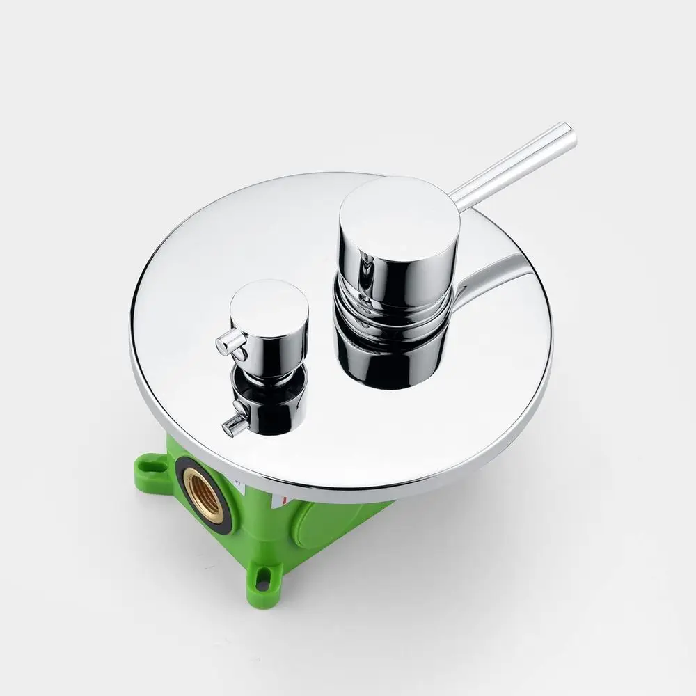 8 نظام دش مثبت على الحائط مع دش يدوي نحاسي ورأس مطر، يتضمن صمامًا خشنًا #5