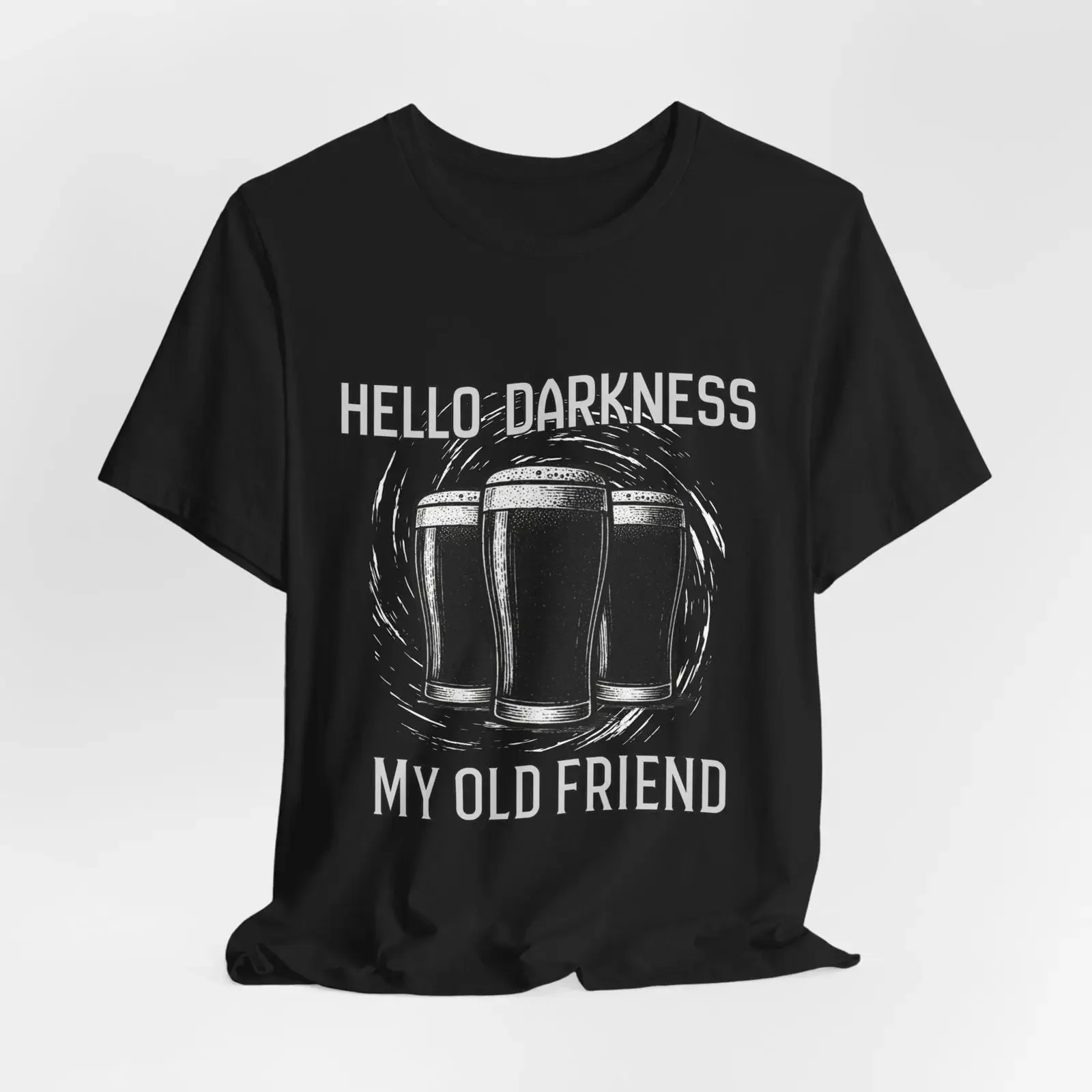 Hello Darkness My Old Friend tee Irish Stout Beer Pint gift for him vintage Washed Soft Stretched fashion designer clothes