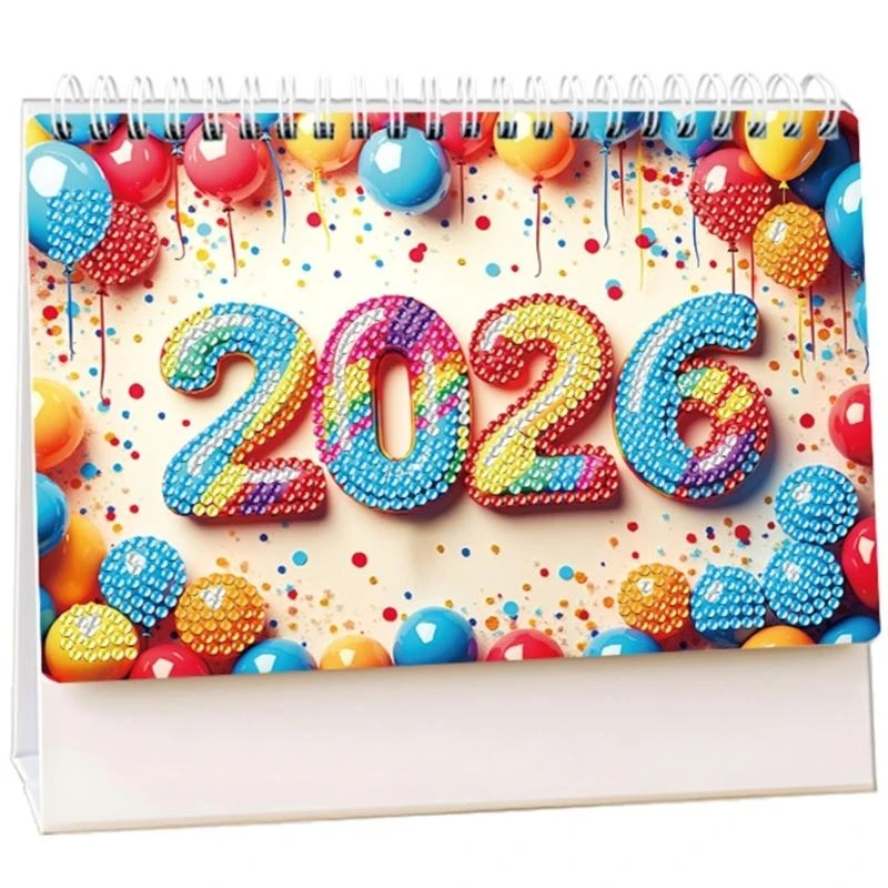W89C 2026 Artistic Resin Calendar Work Space Decors Essential Glittering Date Display
