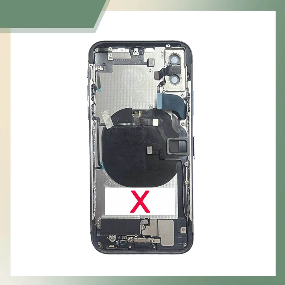 New Full Assembly Housing For iPhone XR X Back Cover Case Battery Middle Chassis Frame Rear Door Case With Flex Cable Repair