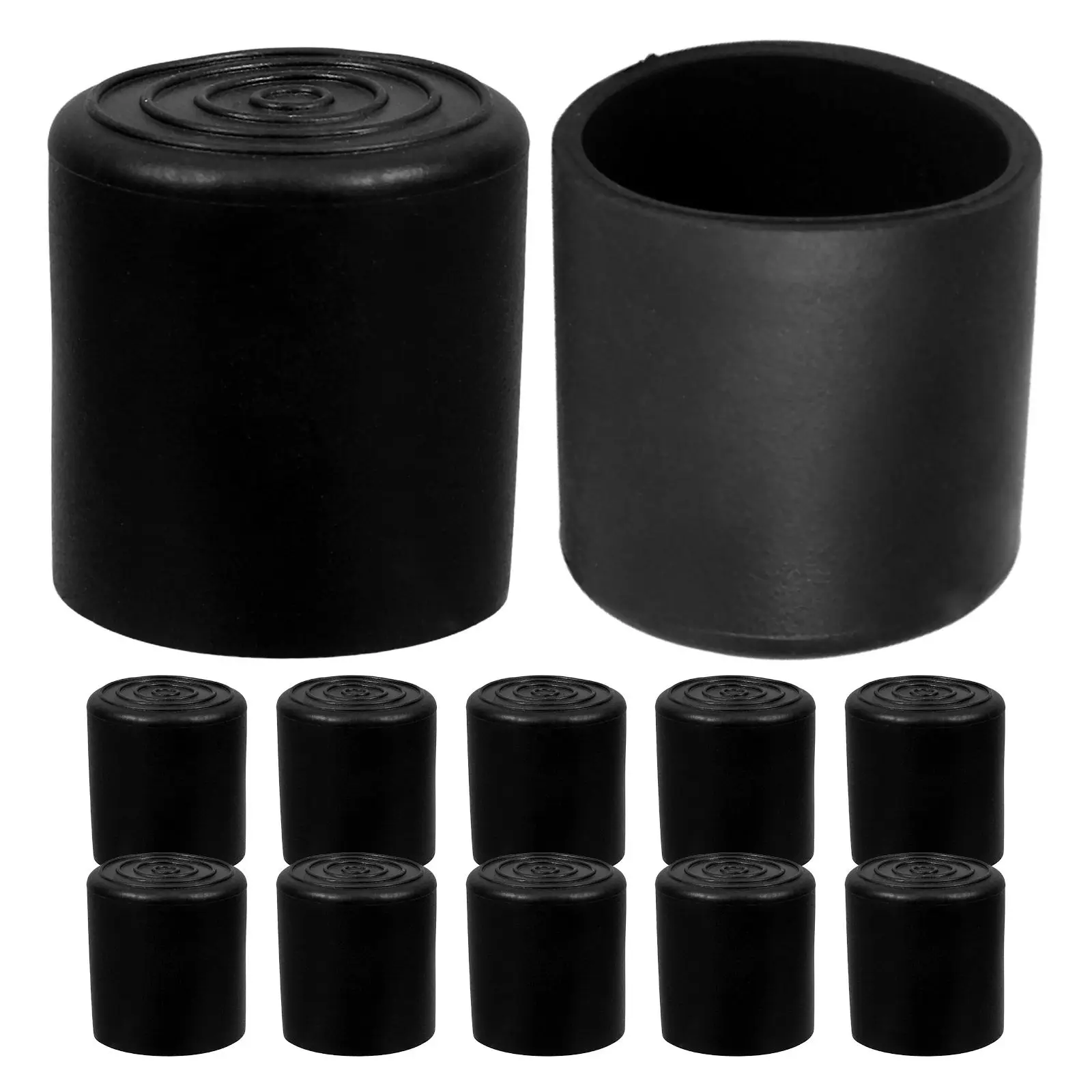 

20Pcs Black 22Mm Round Rubber Chair Leg Caps Non-Slip Floor Protectors for Hardwood Floors Tables Chairs Silent Scratch