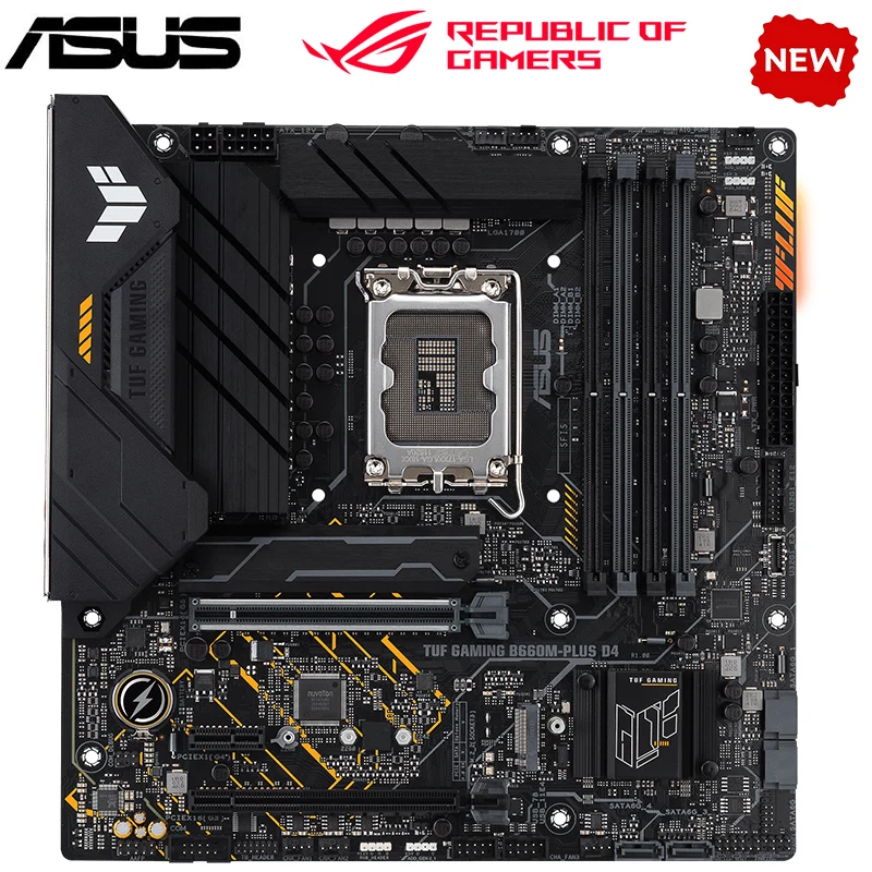 NEW B660 For ASUS TUF GAMING B660M-PLUS D4 LGA 1700 DDR4 Motherboard B660 Supports CPU i5 10400f i3 12100f 12400f