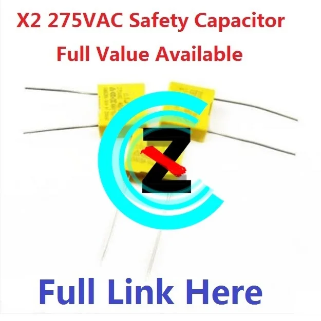 10PCS X2 Safety Capacitor 275VAC 102K 222K 472K 103K 223K 333K 473K 683K 104K 154K 474K 224K 684K 334K 224K 105K 0.1uf 100NF