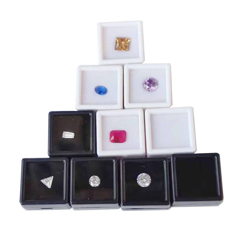 10Pcs Diamond Jewelry Organizer Gems Packaging Box DIY Disamond Ring Jewllery Storage Case 3CM Gemstone Zirconia Gift Box