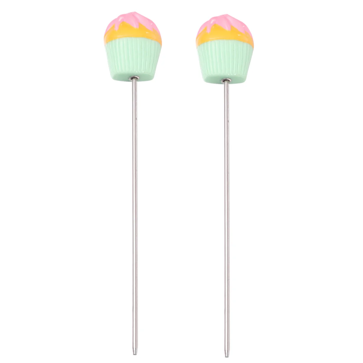 

2Pcs Cake Test Pin Stainless Steel Baking Needle Easy to Clean Oven Safe Baking Tool for DIY Cake Bread Testing Green Design