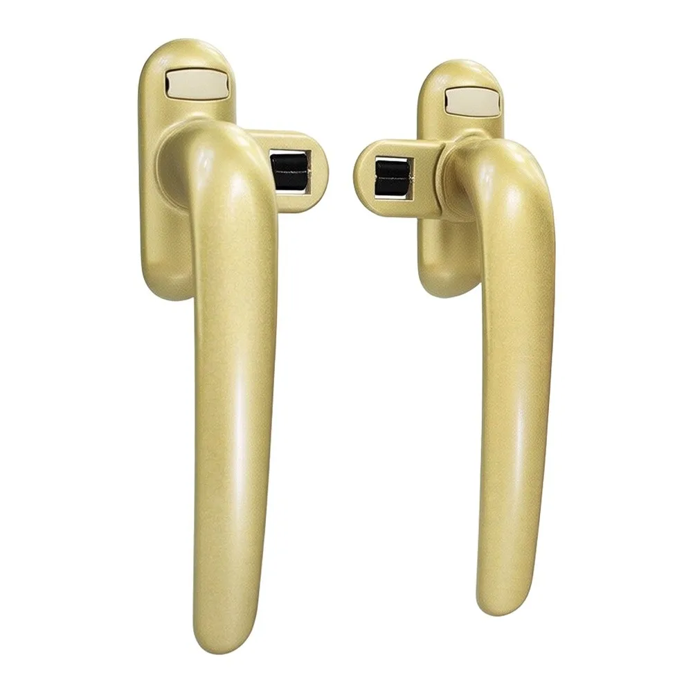 2pcs Gold Aluminum Thermal Break Window Handle With Ball Bearings Smooth Operation For Screen Door Replacement Hardware