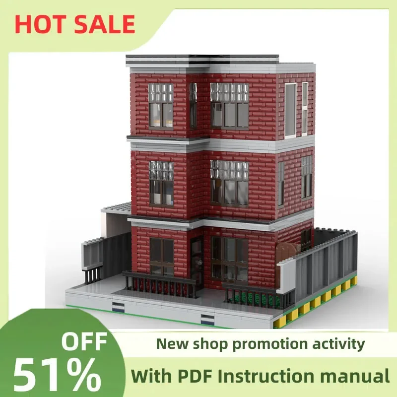 

New 2010Pcs City Hot Selling Street View Moc-217034 Modular House Model Building Blocks Diy Creative Ideas Kid Toy Birthday Gift