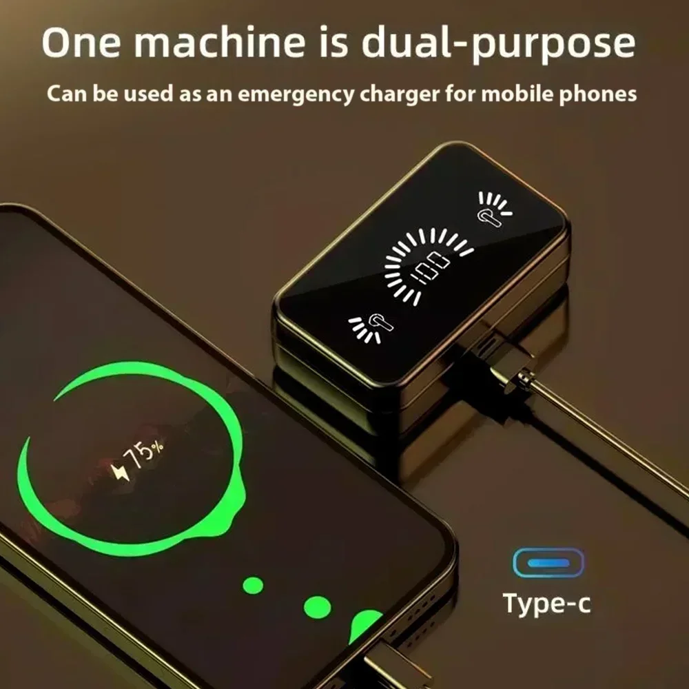 Original TWS Wireless Bluetooth Headset LED Display Screen Noise Reduction Bluetooth 5.3 Touch Control HIFI Headphones