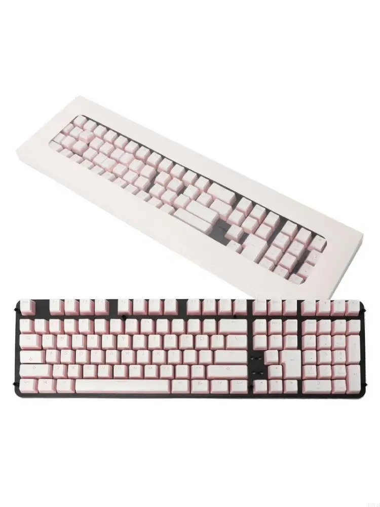 2025 New 108 RGB ANSI Layout PBT Pink Double Skin Milk Backlit Keycap