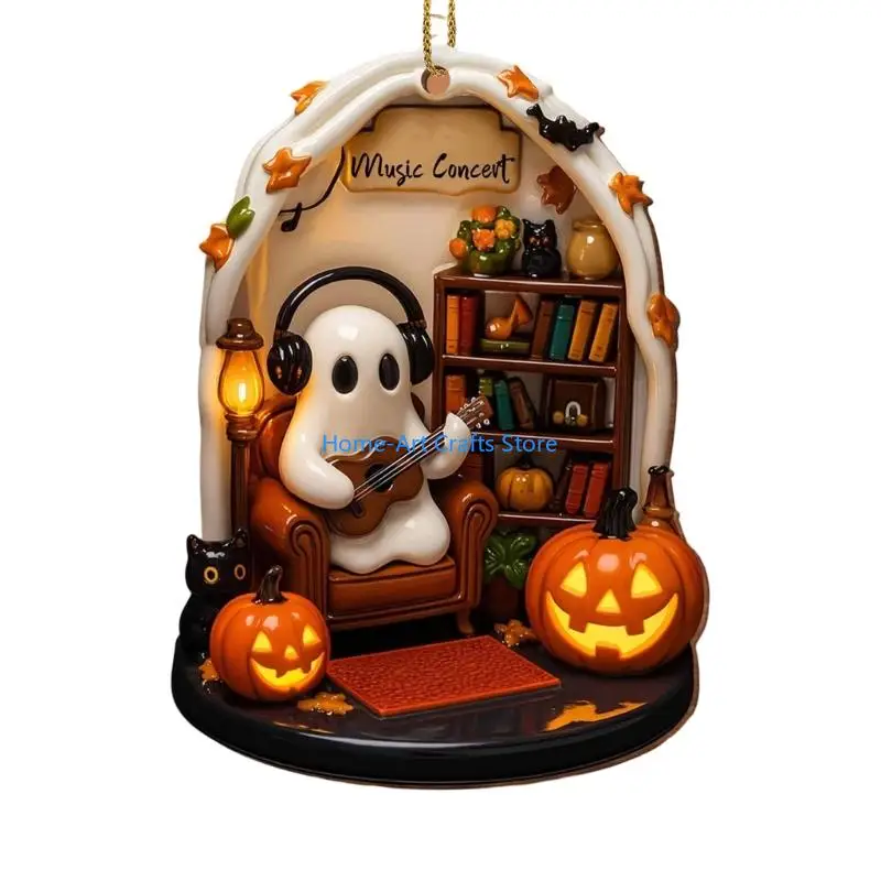 Y3NA Stable Fall Decoration Ornament with Layered Figure Scene for Shelf Display