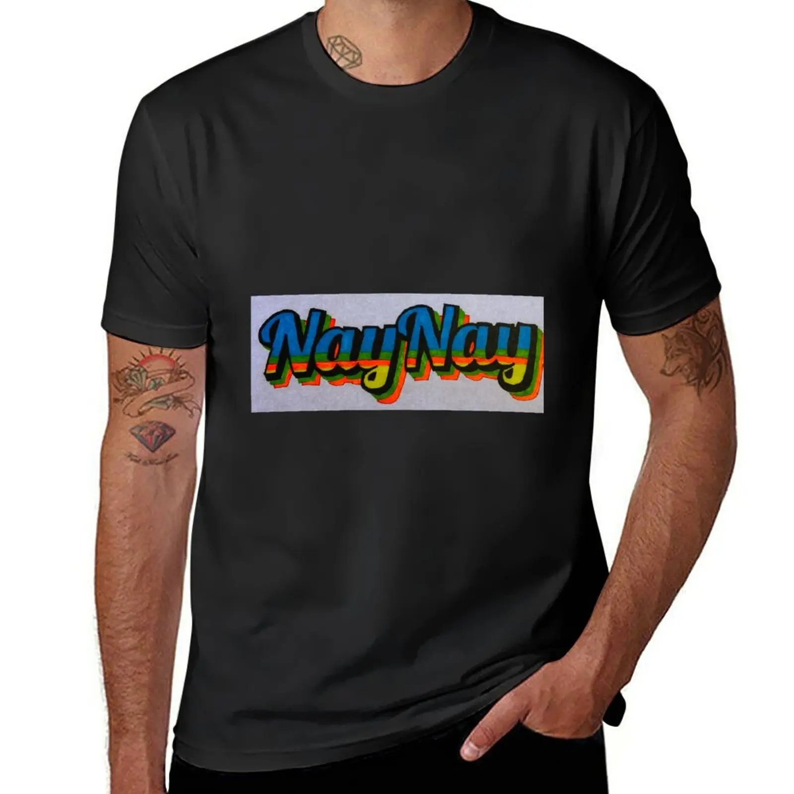 NayNay-T-shirt noir pour homme, vêtement pour fan de sport