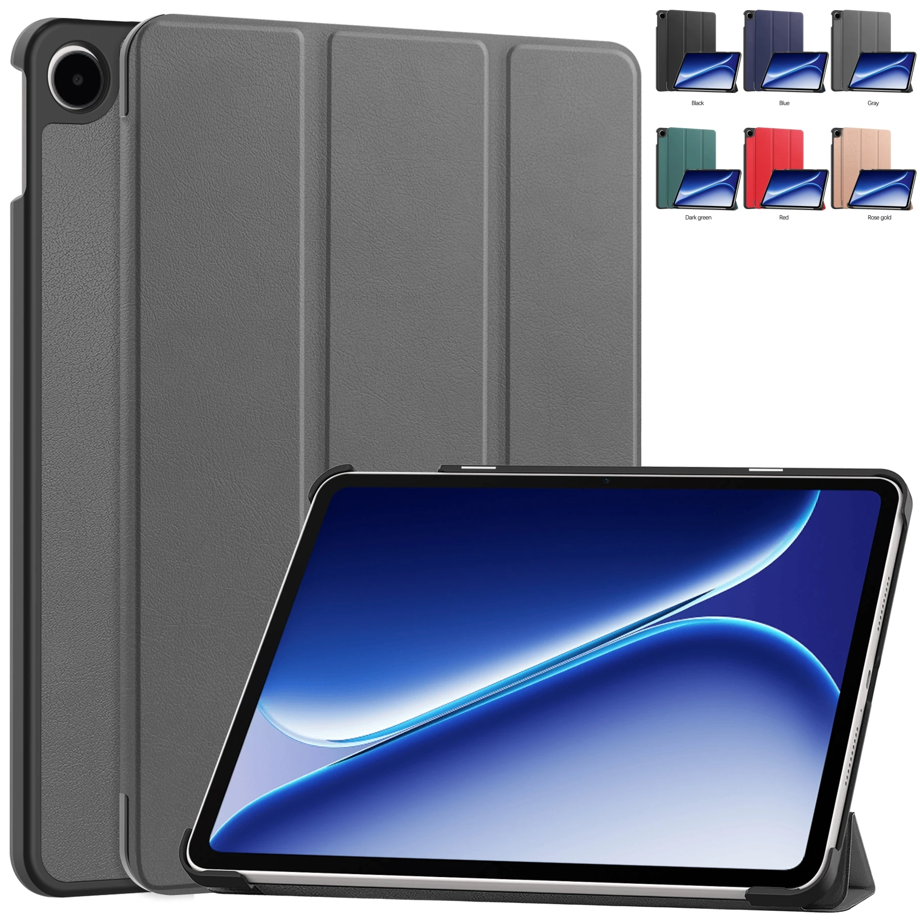 Funda con soporte magnético de cuero plegable triple para OnePlus Pad Go 2 de 12.1 pulgadas 2025, funda para tableta OPPO Pad Air 5 de 12.1 pulgadas