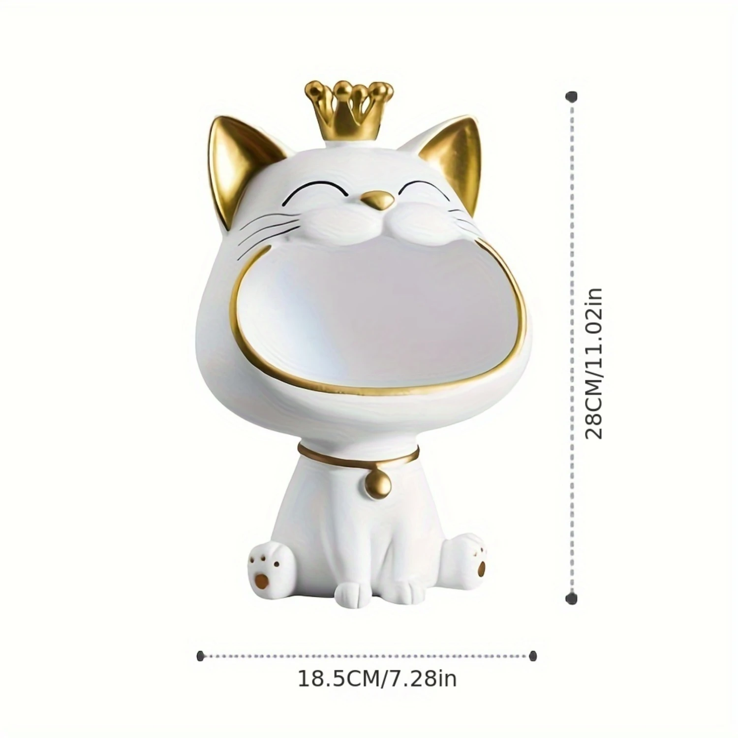 Decoração de estátua de gato fofo, estatueta de ornamento de gato, caixa de joias, decoração estética de quarto, decoração, acessórios de cozinha, decoração de banheiro
