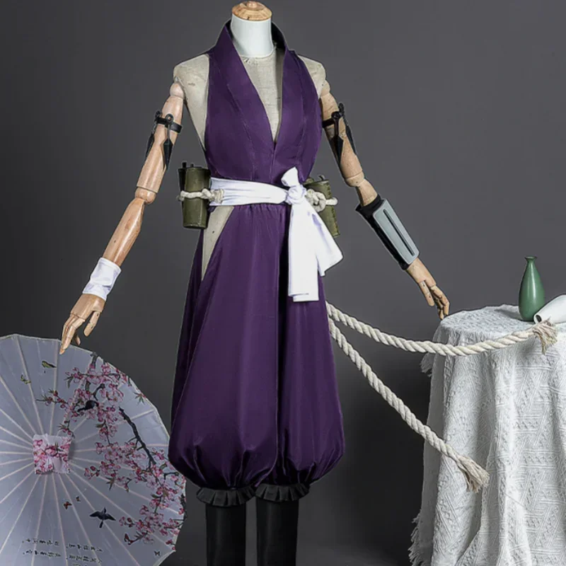 Anime Jigokuraku Yukudha Cosplay Kostum Kunoichi Il Sette Volpe di Ciao Sumire Viola Uniforme Festa di Halloween Set Completo da Donna