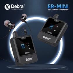 Debra ER-Mini UHF portable wireless in-ear monitoring system for small studios, theatres, rechargeable portable audio monitors